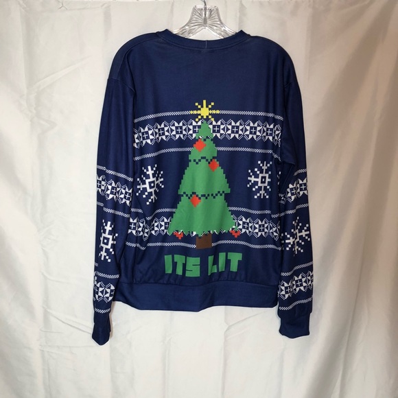 ⬇️RageOn! “ITS LIT” Holiday Christmas Pullover | M - Picture 4 of 7